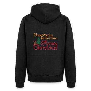 Pharmacy technician Xmas Cat meowy Christmas - Unisex Premium Organic Zip Hoodie - black - Back - Nico (187cm)