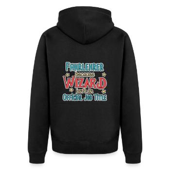 Instructeur de conduite Wizard Auto-école - Veste à capuche bio Premium Unisexe - noir - Dos - Nico (187cm)