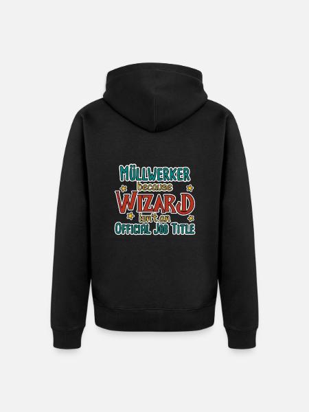 Garbage Collector Wizard - Unisex Premium Organic Zip Hoodie - black