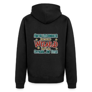 Waste Technician Wizard - Unisex Premium Organic Zip Hoodie - black - Back - Nico (187cm)