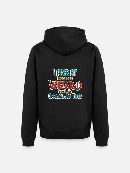 Warehouse Clerk Wizard - Unisex Premium Organic Zip Hoodie - black