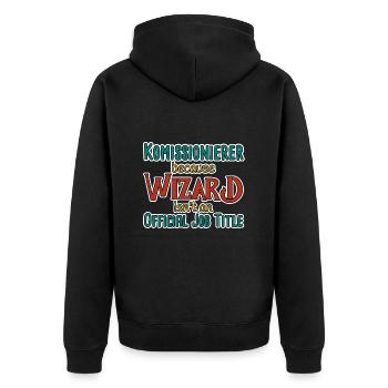 Picker Wizard - Unisex Premium Organic Zip Hoodie - black - Back - Nico (187cm)