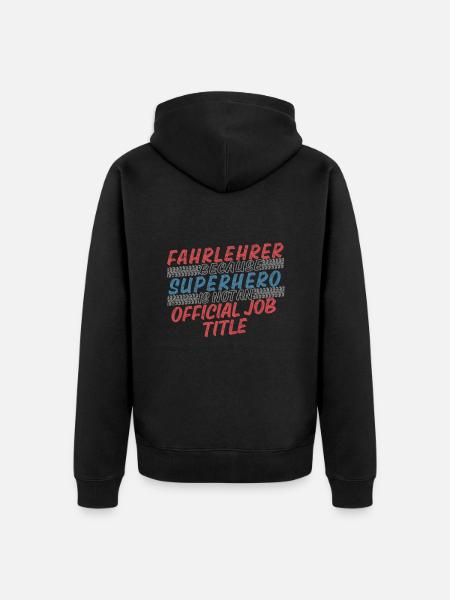 Instructeur de conduite Superhero Auto-école - Veste à capuche bio Premium Unisexe - noir