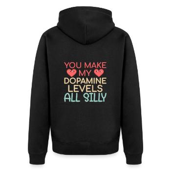 Pharmacie Saint-Valentin Niveaux de dopamine - Veste à capuche bio Premium Unisexe - noir - Dos - Nico (187cm)