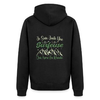 Surfeuse aventurier passionnée de Randonnée cadeau - Veste à capuche bio Premium Unisexe - noir - Dos - Nico (187cm)