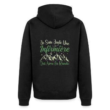 Infirmière aventurier passionnée de Randonnée - Veste à capuche bio Premium Unisexe - noir - Dos - Nico (187cm)