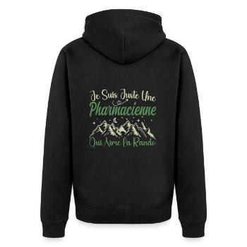 Pharmacienne aventurier passionnée de Randonnée - Veste à capuche bio Premium Unisexe - noir - Dos - Nico (187cm)