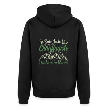 Chauffagiste aventurier passionnée de Randonnée - Veste à capuche bio Premium Unisexe - noir - Dos - Nico (187cm)