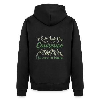 Coureuse aventurier passionnée de Randonnée cadeau - Veste à capuche bio Premium Unisexe - noir - Dos - Nico (187cm)