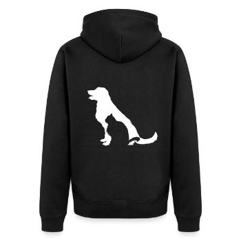 Silhouette de chat et de chien - Veste à capuche bio Premium Unisexe - noir - Dos - Nico (187cm)