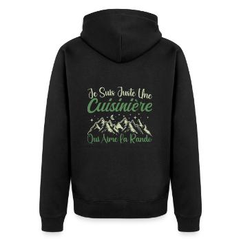 Cuisinière aventurier passionnée de Randonnée - Veste à capuche bio Premium Unisexe - noir - Dos - Nico (187cm)