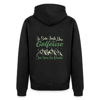 Golfeuse aventurier passionnée de Randonnée cadeau - Veste à capuche bio Premium Unisexe - noir - Dos - Nico (187cm)