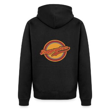 Baggerfahrer Baggerführer Bagger Beruf Vintage - Unisex Premium Bio Zip Hoodie - Schwarz - Hinten - Nico (187cm)