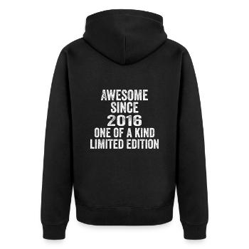 Awesome Since 2016 One Of A Kind 2016 Gift - Unisex Premium Organic Zip Hoodie - black - Back - Nico (187cm)