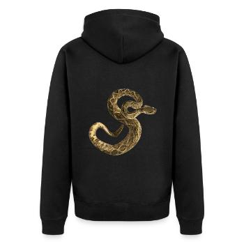 Klapperschlange Crotalus Adamanteus Reptilien - Unisex Premium Bio Zip Hoodie - Schwarz - Hinten - Nico (187cm)
