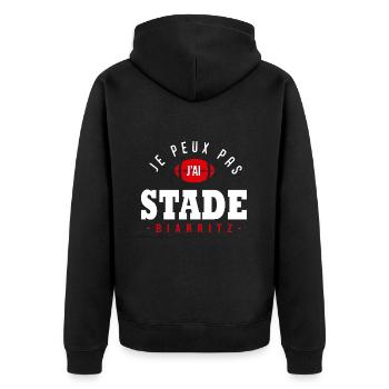 J peux pas j ai Stade humour club rugby Biarritz - Veste à capuche bio Premium Unisexe - noir - Dos - Nico (187cm)