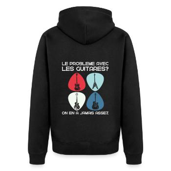 Guitariste humour guitare cadeau homme femme - Veste à capuche bio Premium Unisexe - noir - Dos - Nico (187cm)
