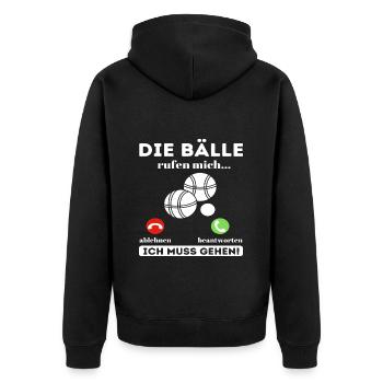 Les boules m'appellent humour pétanque cadeau - Veste à capuche bio Premium Unisexe - noir - Dos - Nico (187cm)