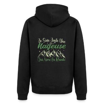 Nageuse aventurier passionnée de Randonnée cadeau - Veste à capuche bio Premium Unisexe - noir - Dos - Nico (187cm)