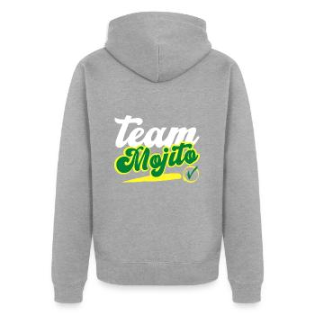 team mojito personalized humor gift idea - Unisex Premium Organic Zip Hoodie - heather grey - Back - Nico (187cm)