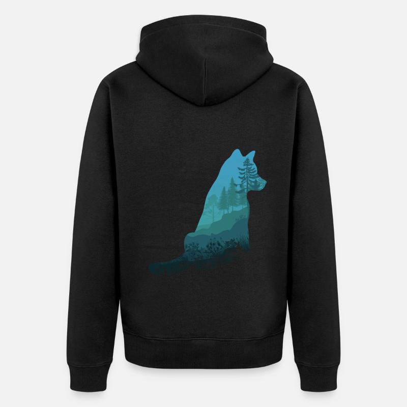 Loup - Veste à capuche bio Premium Unisexe - noir