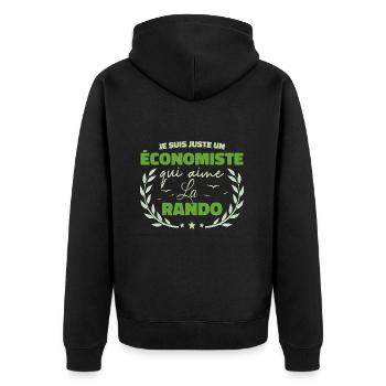 Fier d’être Économiste et Passionné de la Randonné - Veste à capuche bio Premium Unisexe - noir - Dos - Nico (187cm)