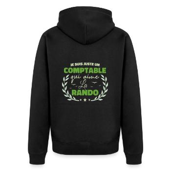 Fier d’être Comptable et Passionné de la Randonnée - Veste à capuche bio Premium Unisexe - noir - Dos - Nico (187cm)
