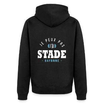Je peux pas j ai Stade rugby bayonne bayonnais - Veste à capuche bio Premium Unisexe - noir - Dos - Nico (187cm)