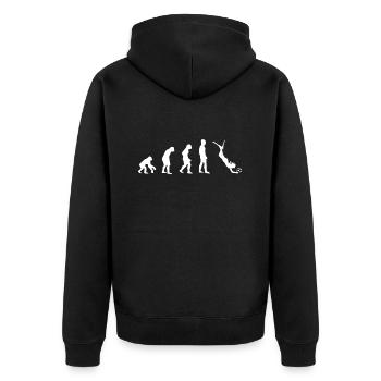 Underwater Rugby Evolution - Unisex Premium Organic Zip Hoodie - black - Back - Nico (187cm)