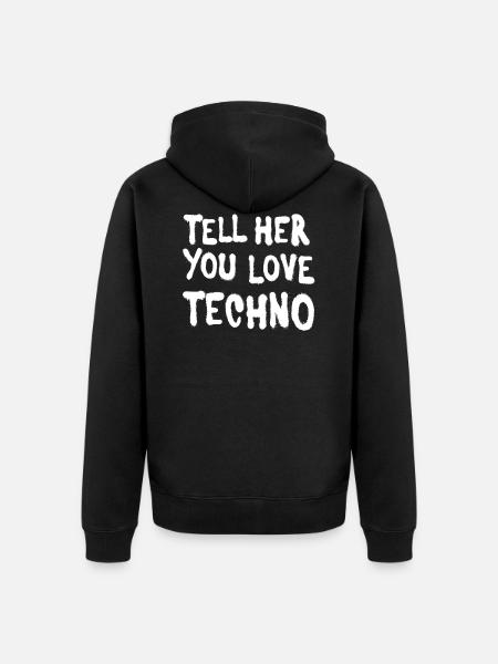Tell her you love techno II - Unisex Premium Organic Zip Hoodie - black