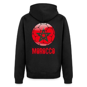 Maroc Football - Veste à capuche bio Premium Unisexe - noir - Dos - Nico (187cm)
