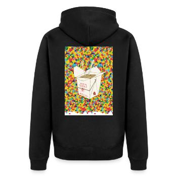 boîte de nouilles - Veste à capuche bio Premium Unisexe - noir - Dos - Nico (187cm)