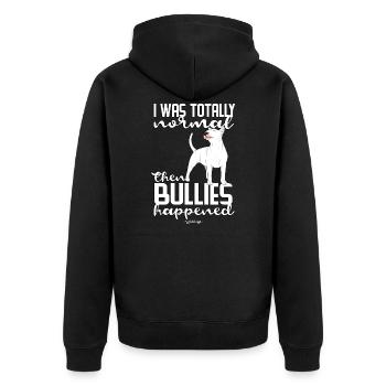 bullieshappened3 - Veste à capuche bio Premium Unisexe - noir - Dos - Nico (187cm)