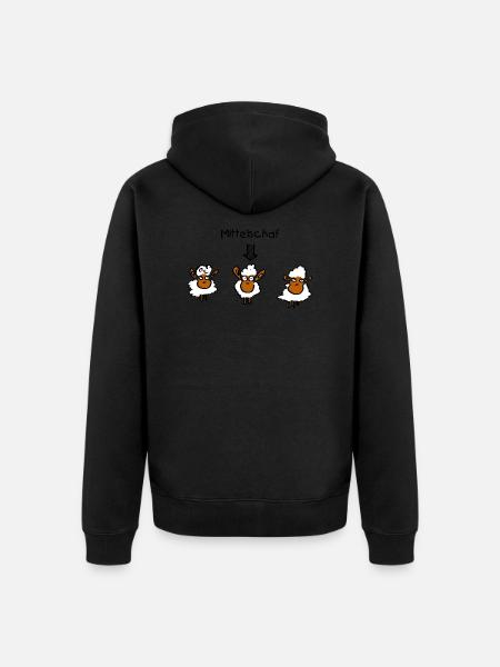 Mittelschaf - Unisex Premium Bio Zip Hoodie - Schwarz