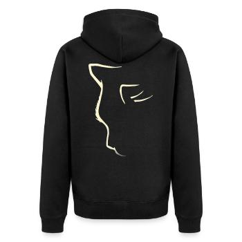 Cat silhouette I cat t shirt - Unisex Premium Organic Zip Hoodie - black - Back - Nico (187cm)