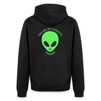 Extraterrestre. Amour des extraterrestres. Tu es mon humain préféré. - Veste à capuche bio Premium Unisexe - noir - Dos - Nico (187cm)