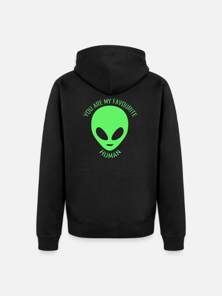 Ausländer. Liebe Aliens. Du bist mein Lieblingsmensch. - Unisex Premium Bio Zip Hoodie - Schwarz