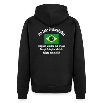 Brasilien Fernweh Abenteuer Reise - Geschenk - Unisex Premium Bio Zip Hoodie - Schwarz - Hinten - Nico (187cm)