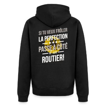 Routier - La perfection - Veste à capuche bio Premium Unisexe - noir - Dos - Nico (187cm)