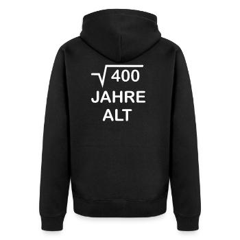 20 Jahre alt - 20. Geburtstag - Unisex Premium Bio Zip Hoodie - Schwarz - Hinten - Nico (187cm)