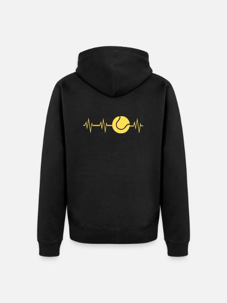 Tennis pulse - Unisex Premium Organic Zip Hoodie - black