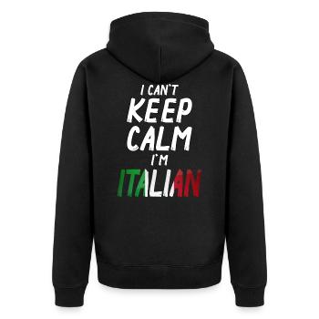 I can´t Keep Calm I´m Italian - Veste à capuche bio Premium Unisexe - noir - Dos - Nico (187cm)