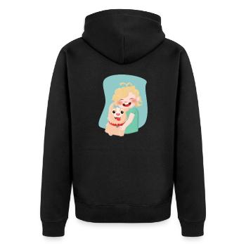 Enfant avec un chien - Veste à capuche bio Premium Unisexe - noir - Dos - Nico (187cm)