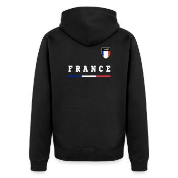 France France armoiries drapeau drapeau idée cadeau - Veste à capuche bio Premium Unisexe - noir - Dos - Nico (187cm)
