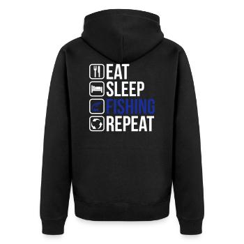 Mangez la répétition de pêche de sommeil - Veste à capuche bio Premium Unisexe - noir - Dos - Nico (187cm)