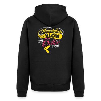 Sayings - Hairstylists blow better - Unisex Premium Organic Zip Hoodie - black - Back - Nico (187cm)