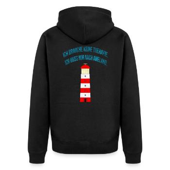 Therapy? - I just have to go to Ameland. - Unisex Premium Organic Zip Hoodie - black - Back - Nico (187cm)