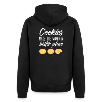 Les cookies rendent le monde meilleur - Veste à capuche bio Premium Unisexe - noir - Dos - Nico (187cm)