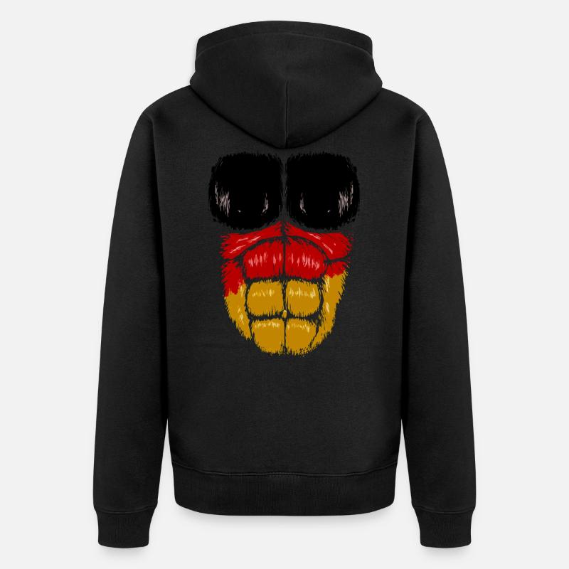 Allemagne Drapeau Hulk Muscles - Veste à capuche bio Premium Unisexe - noir