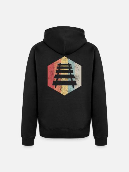 Train railroad tracks - Unisex Premium Organic Zip Hoodie - black